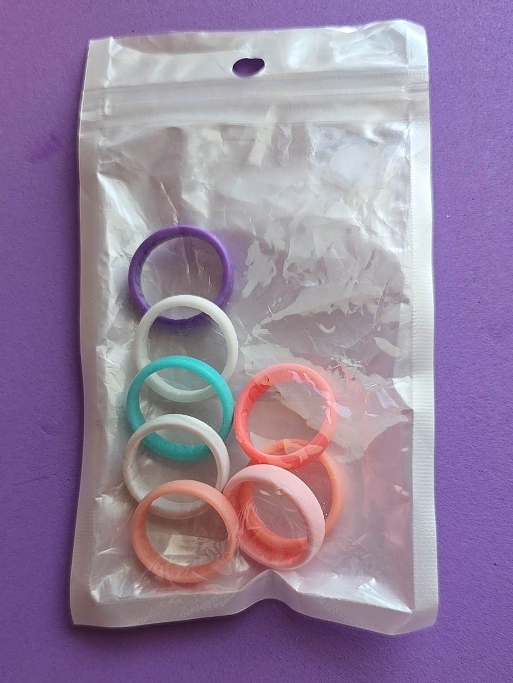 Silicone Fashion Rings Set - Assorted Pastel Colors